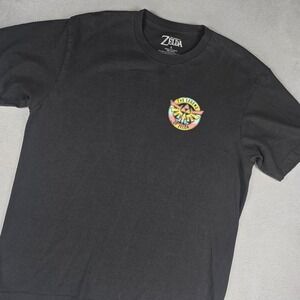 The Legend Of Zelda Shirt Mens Large Black Hylian Crest Triforce Graphic Tee